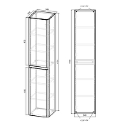 Шкаф пенал Vincea Vico 35 VSC-2V170RW подвесной R.Wood-3