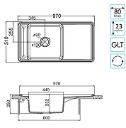 Кухонная мойка Aquaton Беллис 97 1A725132BS210 Графит-8