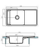 Кухонная мойка Aquaton Беллис 97 1A725132BS210 Графит-9
