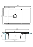 Кухонная мойка Aquaton Беллис 87 1A724832BS210 Графит-7