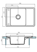 Кухонная мойка Aquaton Беллис 78 1A725032BS230 Серая-7