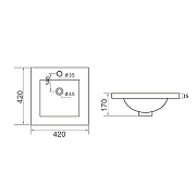 Раковина Orange 41 B03-410W Белая-10