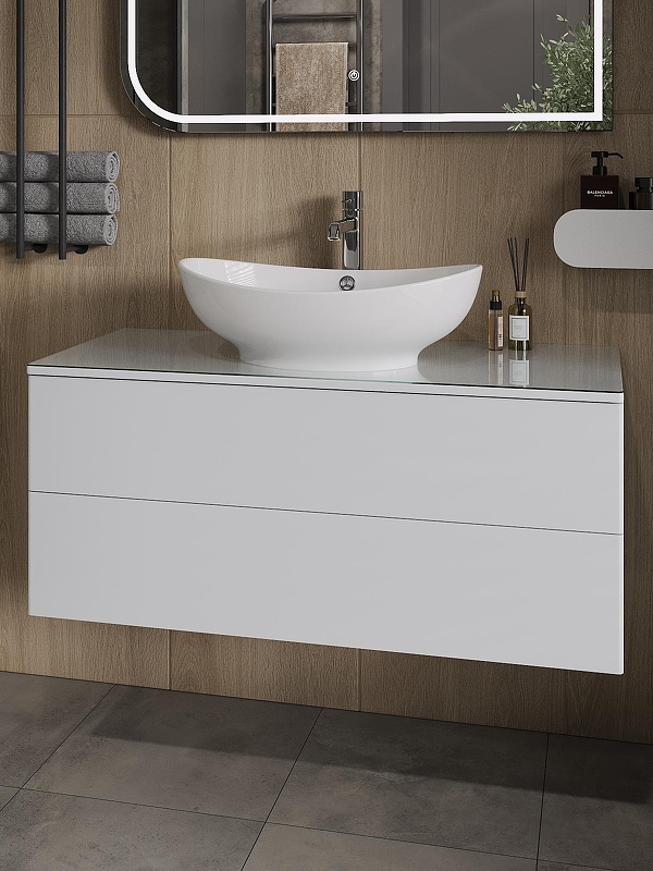 Тумба с раковиной Orange Otto 100 Ot-100TuGLASS+G56 