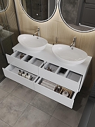 Тумба с раковиной Orange Otto 130 Ot-130TuMDF+G56 Белая-1