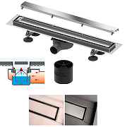 Душевой лоток Tece Linus 90 15103099 с решеткой Хром / под плитку-5