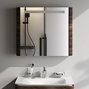 Зеркальный шкаф AM.PM Sensation 80 L M30MCL0801NF с подсветкой Орех-2