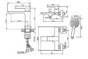 Комплект смесителей Orange Lutz M04-311b Черный матовый-18