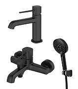Комплект смесителей Orange Karl M05-311b Черный матовый-11