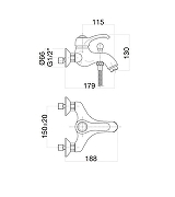 Смеситель для ванны Fiore Jafar 47ZZ5101 Бронза-1