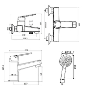 Комплект смесителей Orange OneLife P02-311b Черный-18