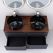 Столешница под раковину Jorno Wood 120 Wood.06.120/DW Темное дерево-9