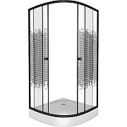 Душевой уголок Niagara Eco 80х80 NG-003-14 Black профиль Черный стекло с рисунком-1