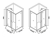 Душевой уголок Orange 120x90 E23-12090TCR профиль Хром стекло прозрачное-1