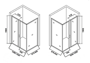 Душевой уголок Orange 130x90 E23-13090TCR профиль Хром стекло прозрачное-1