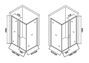 Душевой уголок Orange 150x90 E23-15090TCR профиль Хром стекло прозрачное-1