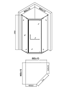 Душевой уголок Agger 90x90 A03-090MCR/G профиль Хром стекло матовое-4
