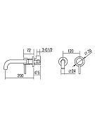 Смеситель для раковины Orange Karl M05-722b Черный-12