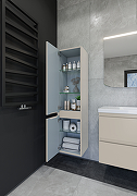 Шкаф пенал Caprigo Forte 35 L 36150L-SF023 подвесной цвет Беж лайт-2