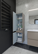 Шкаф пенал Caprigo Forte 35 L 36150L-SF025 подвесной цвет Айрон-2