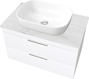 Тумба под раковину STWORKI Копенгаген 80 подвесная цвет Белый cатиновый Cветло-серый-7