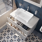 Тумба под раковину STWORKI Молде 95 подвесная цвет Белый-4
