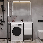 Зеркальный шкаф STWORKI Ольборг 100 МВК080 с подсветкой цвет Белый-3