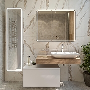 Зеркальный шкаф STWORKI Ольборг 100 МВК080 с подсветкой цвет Белый-5