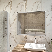 Зеркальный шкаф STWORKI Ольборг 100 МВК080 с подсветкой цвет Белый-9