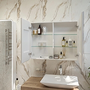 Зеркальный шкаф STWORKI Ольборг 100 МВК080 с подсветкой цвет Белый-10