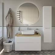 Шкаф пенал STWORKI Берген 33 Бер.04.150/P/W подвесной цвет Белый-6