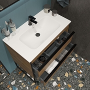 Тумба с раковиной STWORKI Гриндстед 80 TR-582058 подвесная цвет Дуб таксония-5