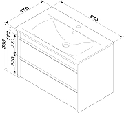 Тумба с раковиной STWORKI Гриндстед 80 TR-582058 подвесная цвет Дуб таксония-15