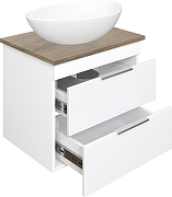 Тумба с раковиной STWORKI Копенгаген 60 подвесная цвет Белый глянцевый Светлое дерево-7