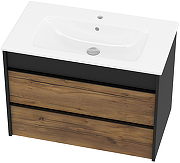 Тумба с раковиной STWORKI Гриндстед 80 TR-607632 подвесная цвет Антрацит матовый Дуб таксония-11