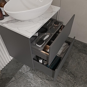 Тумба с раковиной STWORKI Колдинг 60 TR-620775 подвесная цвет Антрацит Белый матовый-3