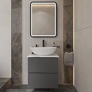 Тумба с раковиной STWORKI Колдинг 60 TR-620775 подвесная цвет Антрацит Белый матовый-4