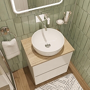 Комплект мебели для ванной STWORKI Колдинг 60 MV-620785 подвесной цвет Белый Орех матовый-3