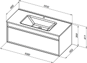 Комплект мебели для ванной STWORKI Вестервик 100 MV-643683 подвесной цвет Орех каньон-18