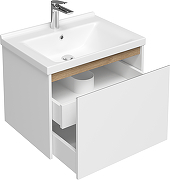 Тумба с раковиной STWORKI Стокгольм 60 подвесная цвет Белый глянцевый-3