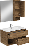 Комплект мебели для ванной STWORKI Карлстад 90 подвесной цвет Дуб рустикальный-3