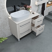 Тумба с раковиной SanVit Ричмонд 90 L krich090L цвет Белый-4