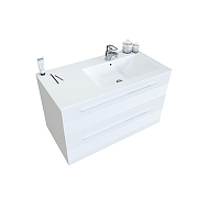 Тумба с раковиной SanVit Соната-1 100 k1100L подвесная цвет Белый-1