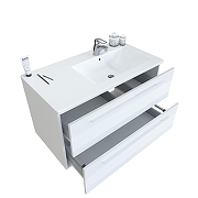 Тумба с раковиной SanVit Соната-1 100 k1100L подвесная цвет Белый-2
