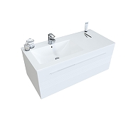 Тумба с раковиной SanVit Соната-1 100 k1100R подвесная цвет Белый-2