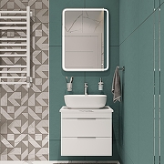 Тумба с раковиной STWORKI Копенгаген 60 подвесная цвет Белый глянцевый-2