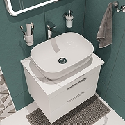 Тумба с раковиной STWORKI Копенгаген 60 подвесная цвет Белый глянцевый-3