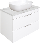 Тумба с раковиной STWORKI Копенгаген 80 подвесная цвет Белый глянцевый Серый