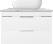 Тумба с раковиной STWORKI Копенгаген 80 подвесная цвет Белый глянцевый Серый-6