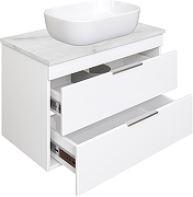 Тумба с раковиной STWORKI Копенгаген 80 подвесная цвет Белый глянцевый Серый-8