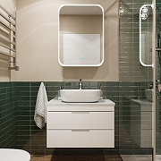 Комплект мебели для ванной STWORKI Копенгаген 80 подвесной цвет Белый глянцевый-1